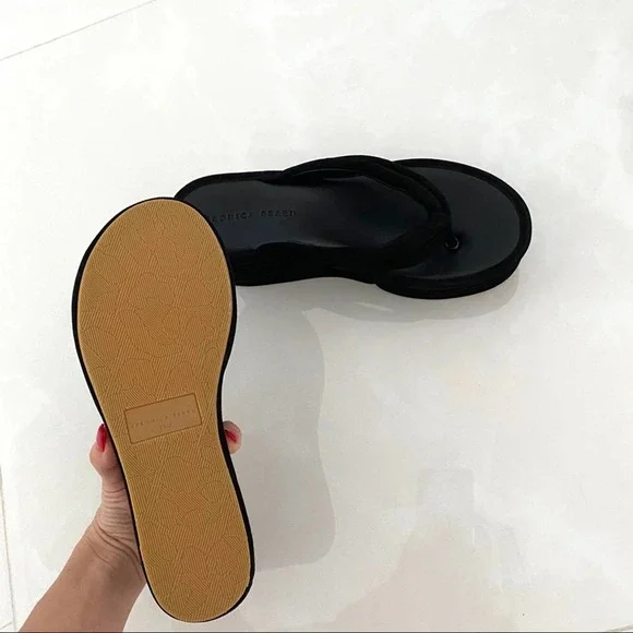 COPY - Veronica Beard Geno Ribbed Suede Platform Wedge Thong Sandals - Picture 5 of 7